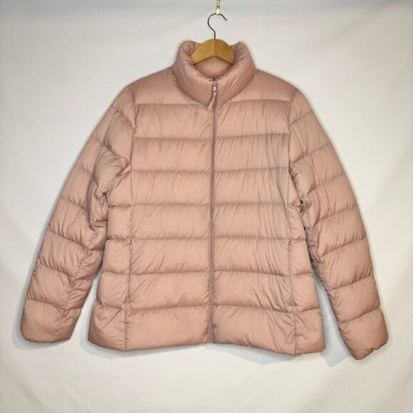 Uniqlo Women's Blush Pink Ultra Light Down Puffer Jacket Packable Size Large - Picture 1 of 8